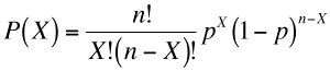 パチンコ初当たりの二項分布の計算式