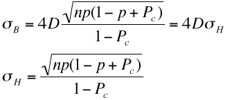 パチンコの等価交換における収支の標準偏差の計算式